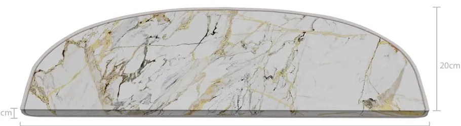 Białe dywaniki na schody zestaw 16 szt. 20x65 cm Marble Art – Vitaus