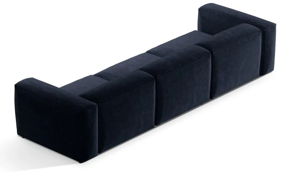 Ciemnoniebieska sztruksowa sofa 364 cm Bergamo – Cosmopolitan Design