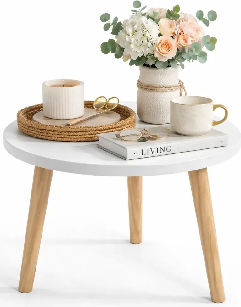 Skandynawski Stolik Biały Kawowy D8-R20