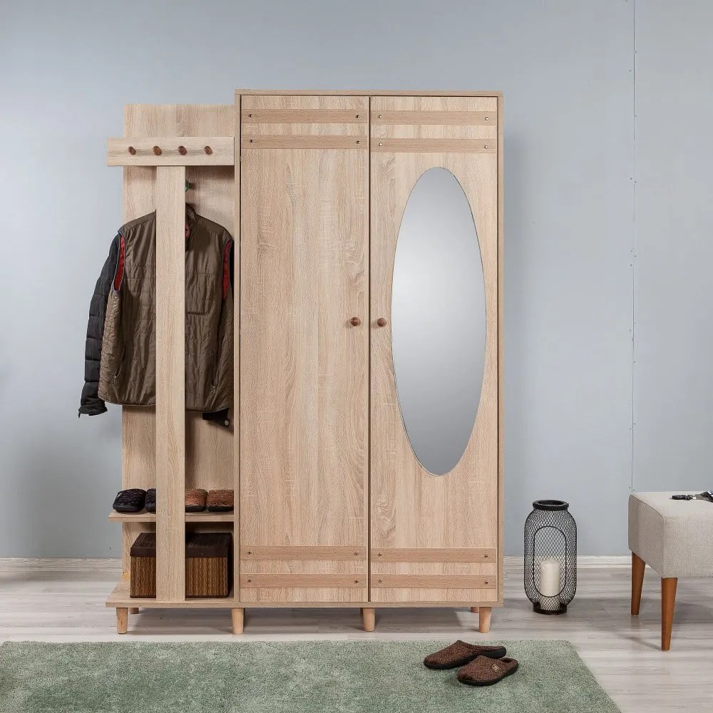 Zestaw do przedpokoju w dekorze dębu Garmanto – Kalune Design