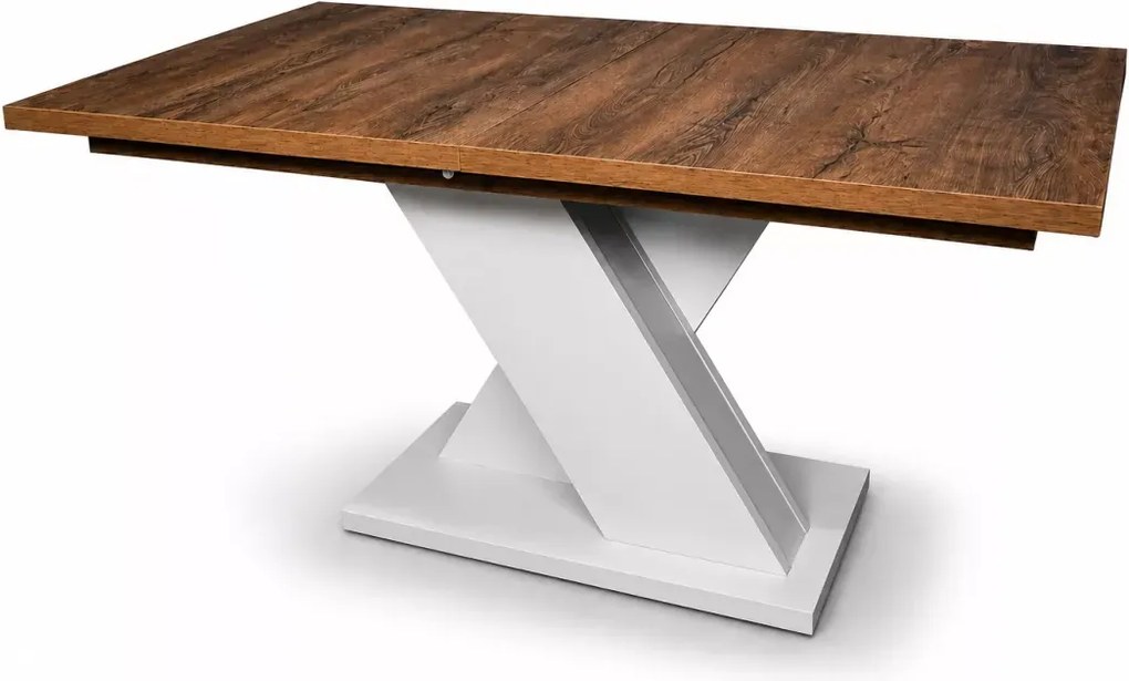 Elegancki prostokątny stół Robin 150-190x90 z płyty laminowanej rozkładany z nogą w kształcie kolumny X