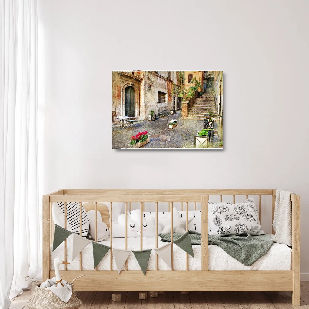Obraz na szkle - Stare ulice Rzymu (70x50 cm)