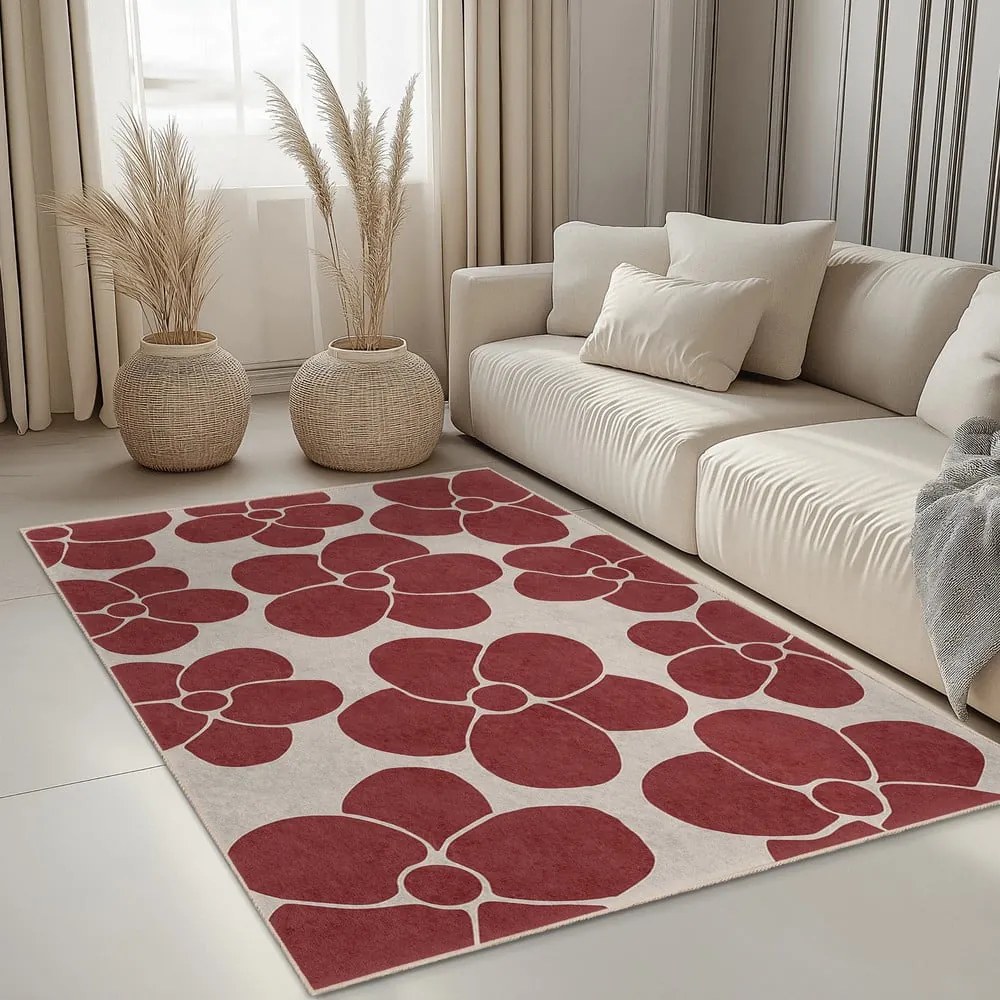 Czerwony dywan odpowiedni do prania 60x100 cm Red Meadow – Mila Home