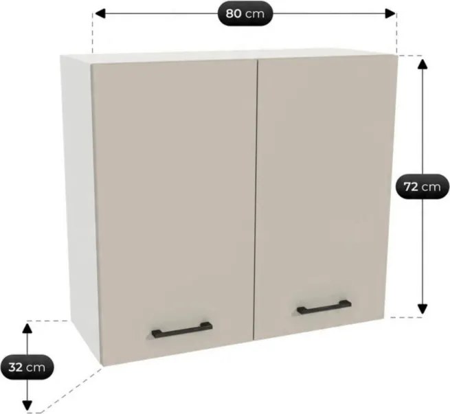 Zestaw Mebli Kuchennych MODERN 170 cm Kaszmir/Biały Nowoczesny