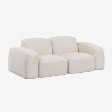 Bastian 2-częściowa Sofa Modułowa Szenila Gruba Biała - Sklum