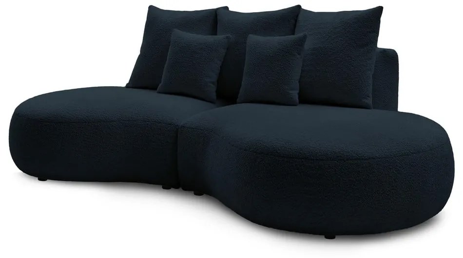 Ciemnoniebieska sofa z materiału bouclé 260 cm Saint-Germain – Bobochic Paris
