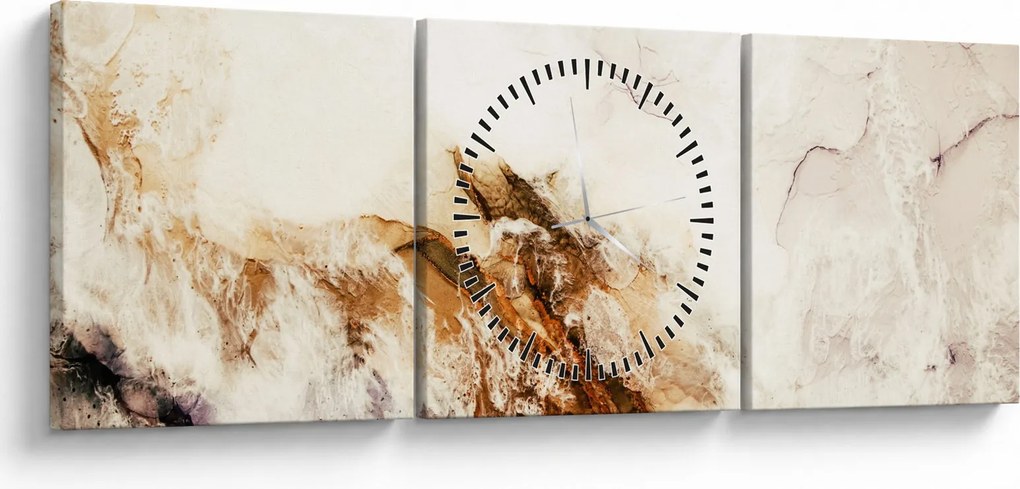 Obraz - Abstrakcja (z zegarem) (90x30 cm)
