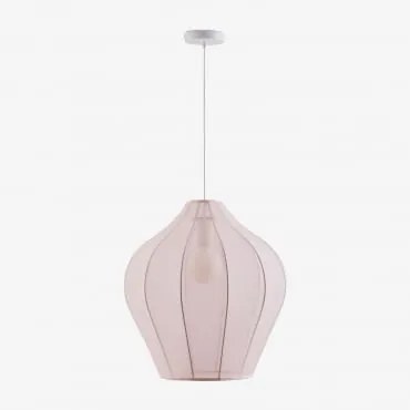 Lampa Sufitowa Wisząca Z Metalu I Tkaniny Belisa Cotton Candy & Ø60 Cm - Sklum