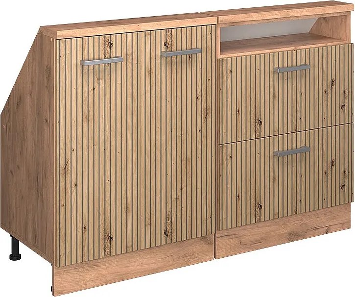 Szafka kuchenna na dach skośny dąb rzemieślniczy 120x46x81.6 r-line