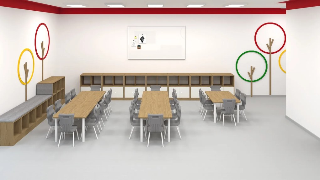 Stół do szkoły Smart prostokątny 120x70 cm, rozmiar 4-6, blat biały / nogi szare