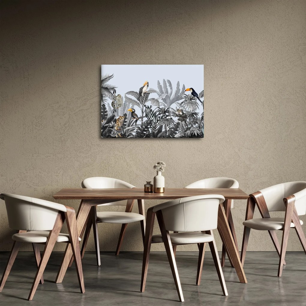 Obraz - Ilustrowana dżungla (70x50 cm)