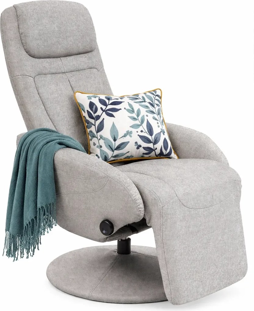 Wypoczynkowy popielaty obrotowy rozkładany fotel L4-G66