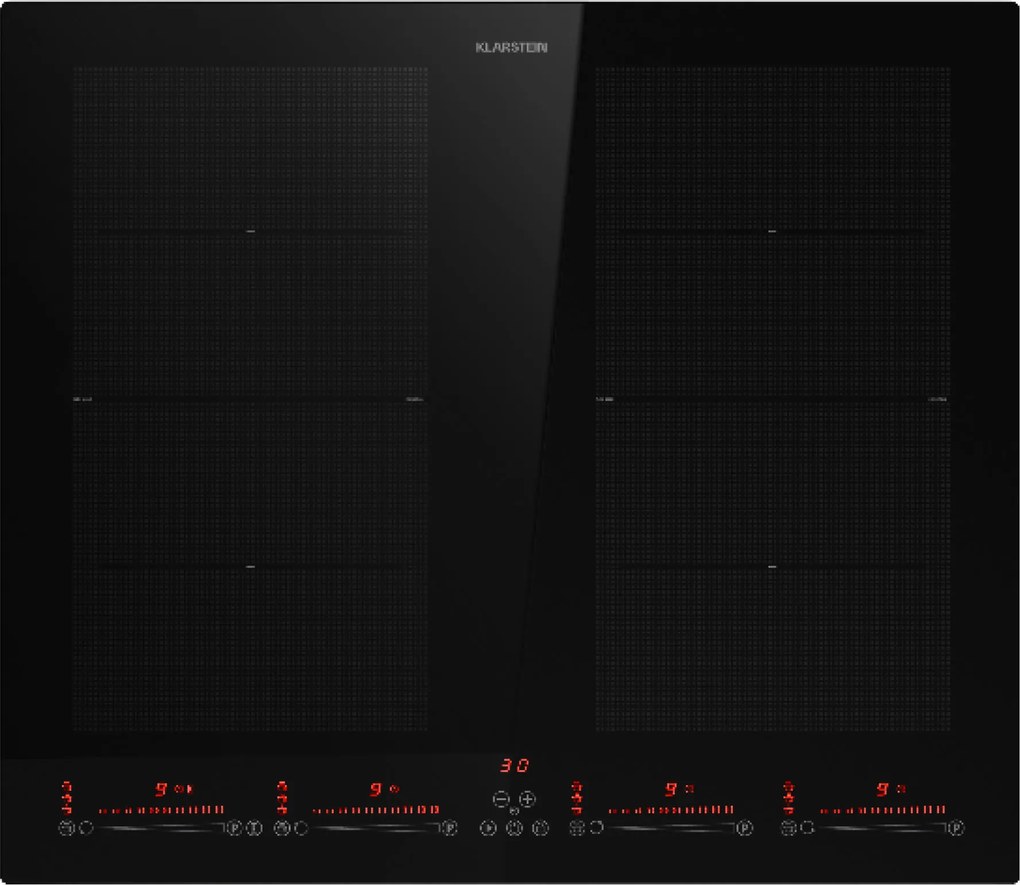 Klarstein Masterzone 60cm Płyta Indukcyjna 2StrefyFlex 4 Strefy Gotowania Czarny