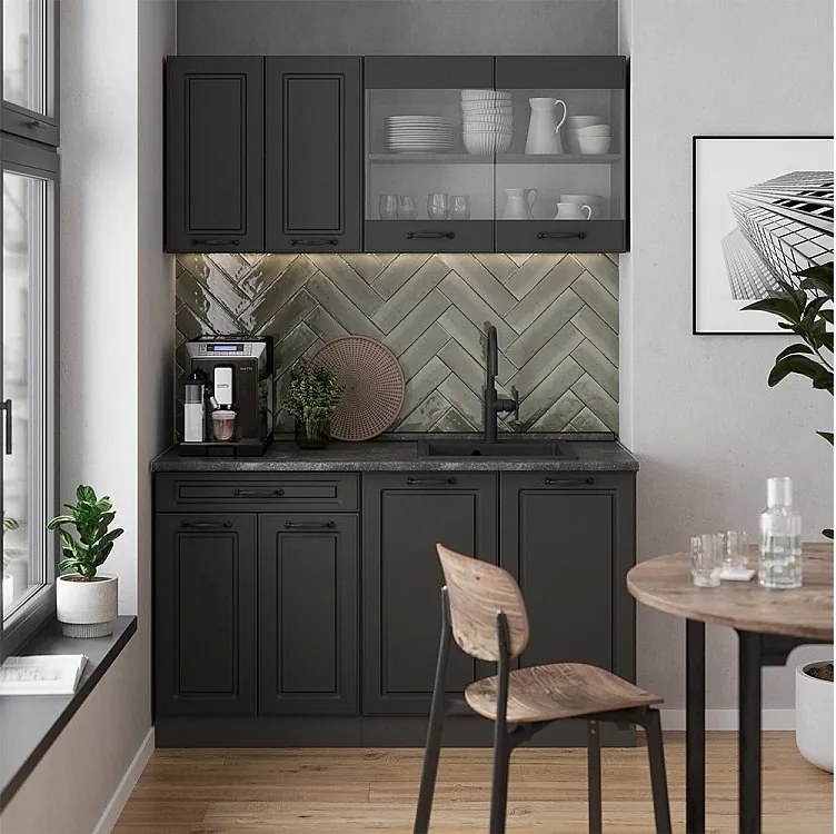 Pojedyncza kuchnia antracytowy dom wiejski/antracyt 140x60x81.6 r-line