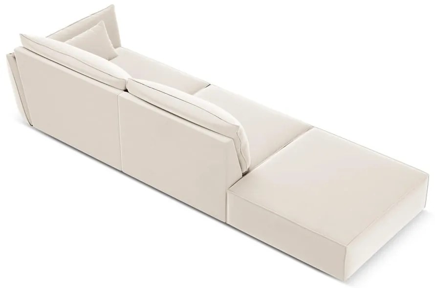 Beżowa aksamitna sofa prawostronna 264 cm Vanda – Mazzini Sofas