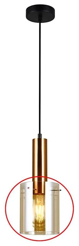 ITALUX - Zapasowy klosz do żyrandola SARDO E27, dymiony brąz