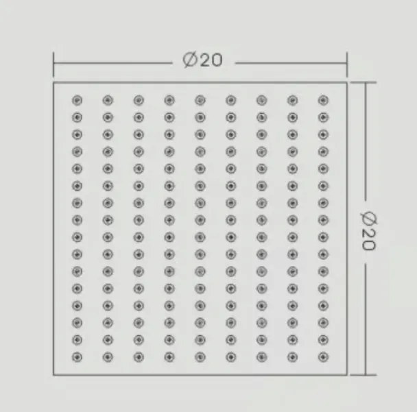 Deszczownica ze stali nierdzewnej DPG2023Super płaska - 20 x 20 cm