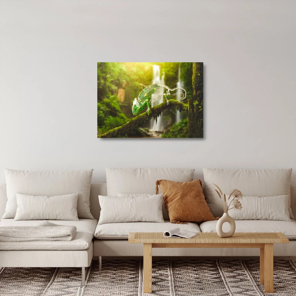 Obraz na szkle - jaszczurka (70x50 cm)