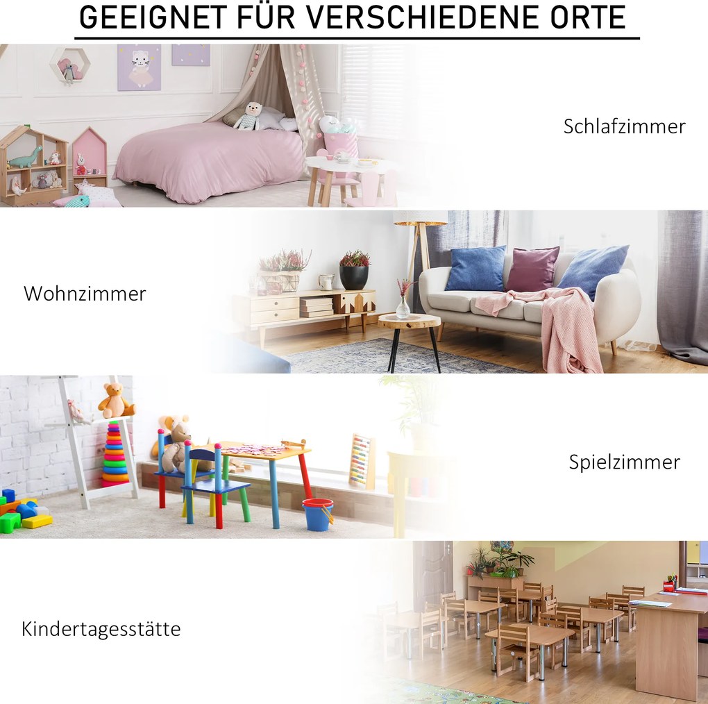 HOMCOM Regał do przechowywania dla dzieci z 3 szufladami z włókniny, MDF, zabezpieczenie przed przewróceniem, biały