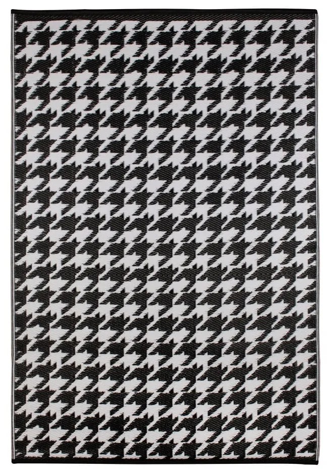 Czarno-biały dywan zewnętrzny Green Decore Houndstooth, 150x240 cm