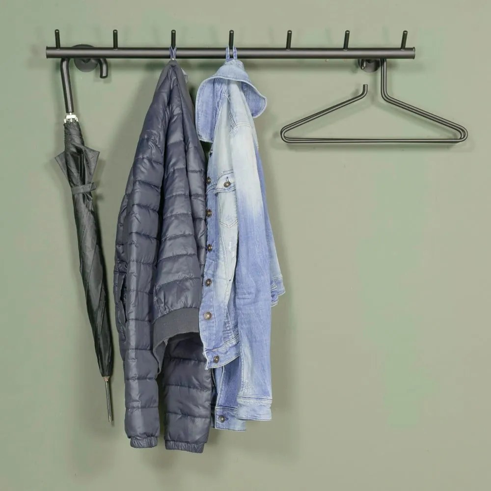 Czarny metalowy wieszak ścienny 80 cm Odin – Spinder Design