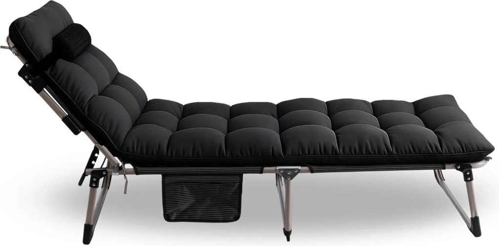 Leżak Ogrodowy VENUS 190x73 cm Czarny