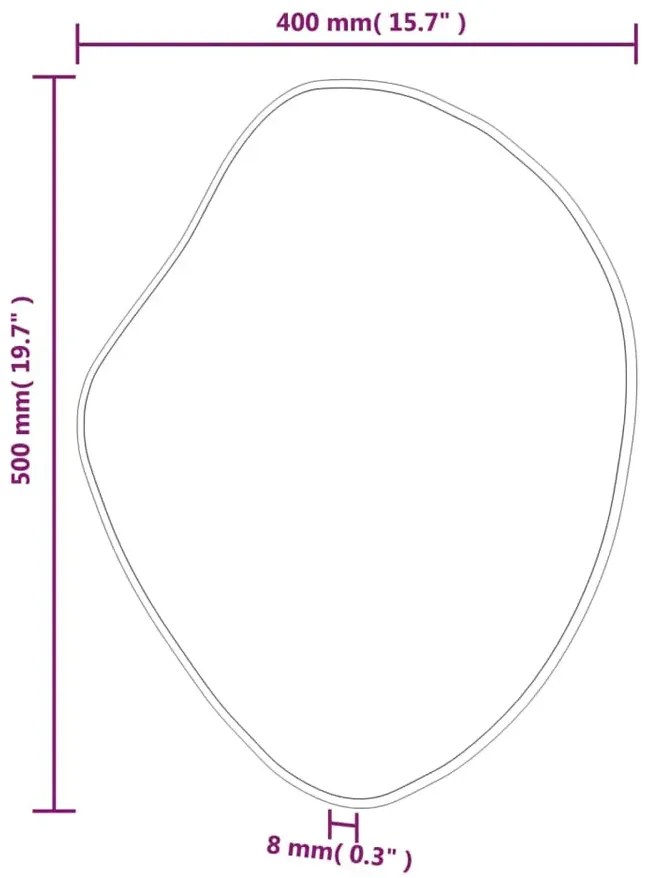 Srebrne eleganckie lustro 50x40 cm L3-Z86