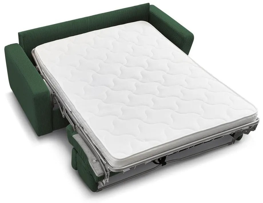 Ciemnozielona sztruksowa rozkładana sofa 195 cm Monaco – Bobochic Paris