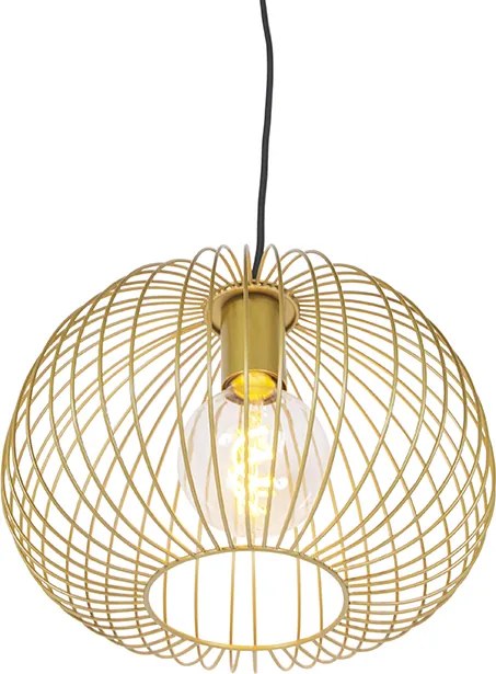 Designerska lampa wisząca złota - Wire Dough