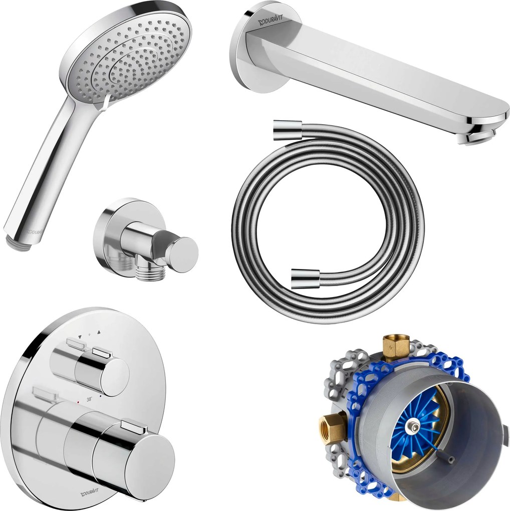 Podtynkowa bateria wannowa Duravit z termostatem