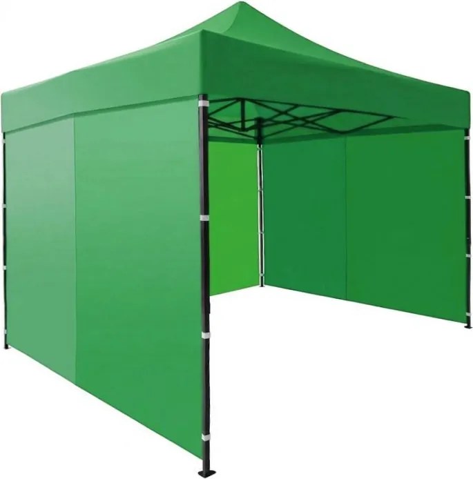 Pawilon ogrodowy eventowy FGA9, 3x3 m, automatyczny ze ściankami - namiot zamykany, zielony
