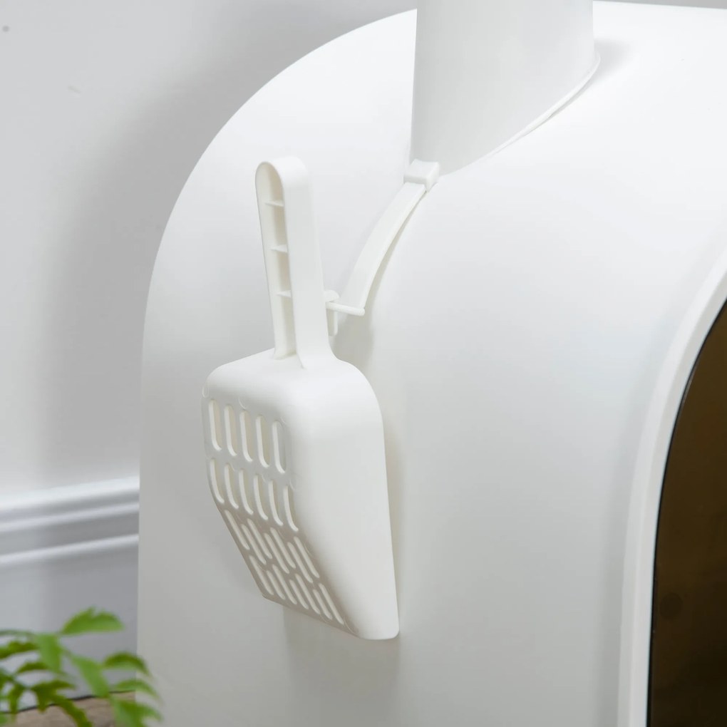 PawHut Kuweta dla kota z filtrem i matą podłogową Zapewnia czystość i świeżość Czarno-biały | Aosom PL