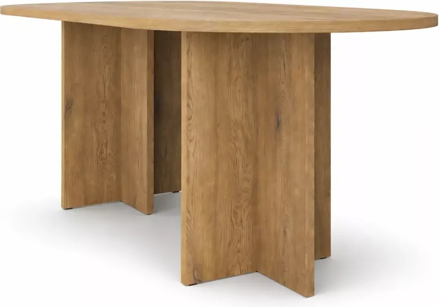 Stół Sevil 204x90 cm owalny – nowoczesny stół do jadalni 6-8 osób, blat laminowany, kolory dąb orzech