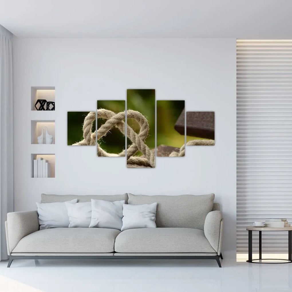 Obraz serca z liny (125x70 cm)