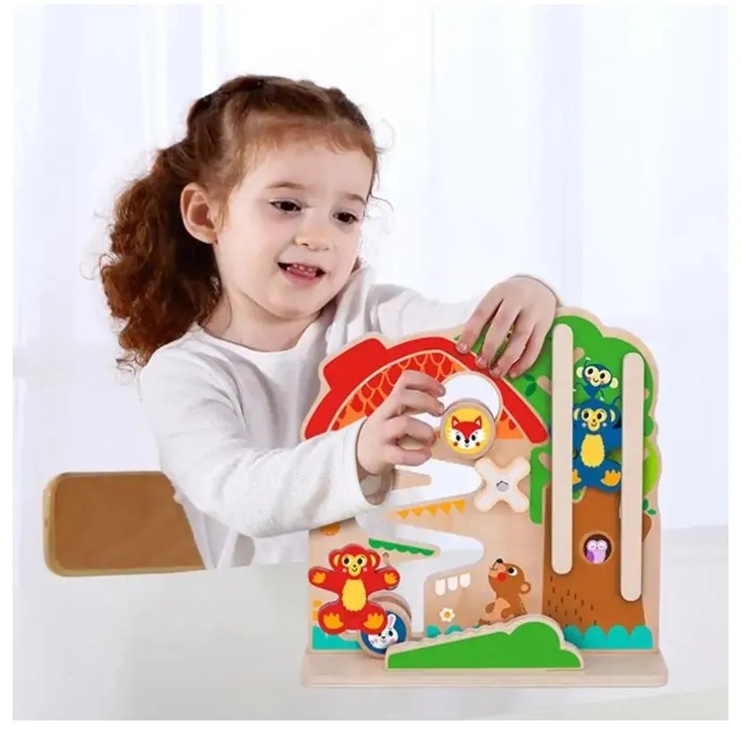 Tooky toy drewniana tablica manipulacyjna montessori labirynt