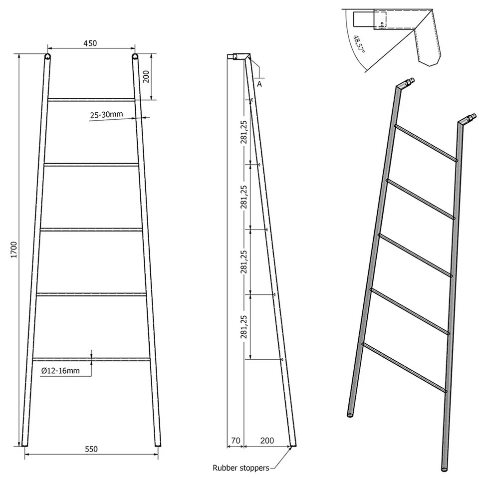 SAPHO SE101 Sega suszarka do ręczników 55 x 170 x7 cm, biała matowa