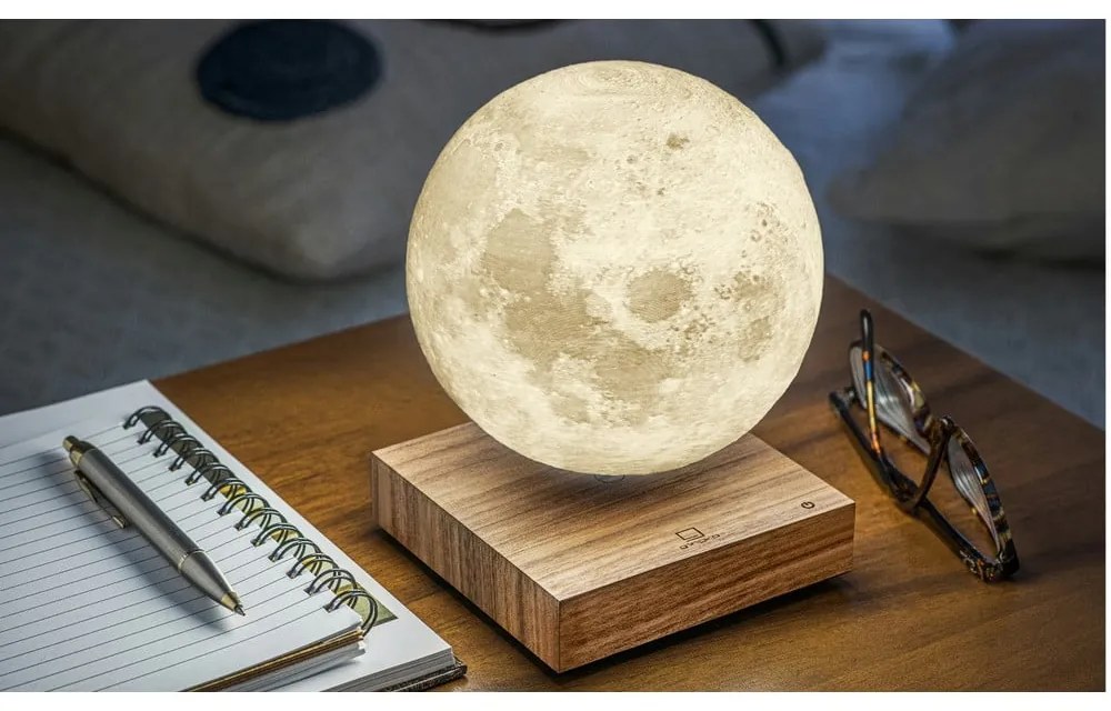 Brązowa lampa stołowa LED (wysokość 14 cm) Moon – Gingko