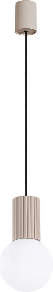 Lampa Wisząca Nowoczesny Halo, Aluminium/Szkło - 1 Źródło - L.12 X H.120 Cm - Taupe