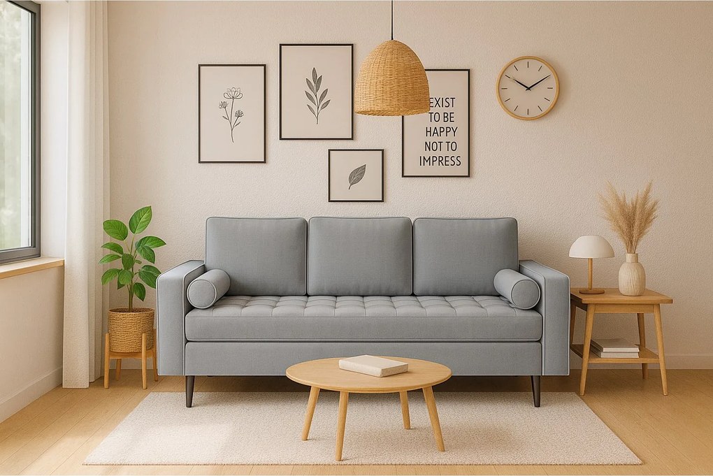 Rozkładana sofa MONZA 225x95x100 cm – szary  Monolith 85