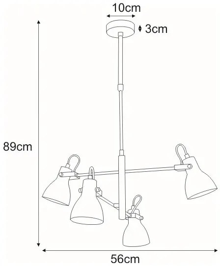 Industrialny żyrandol regulowany - S597 D8-E91