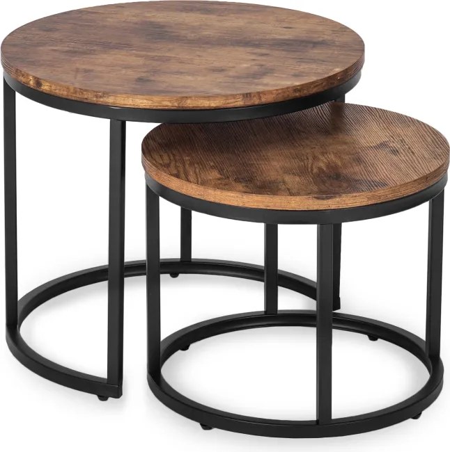 Zestaw Stolików Kawowych FIGO 43 cm/53 cm Dąb Rustykalny
