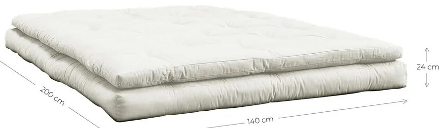 Sofa rozkładana z beżowym obiciem Karup Design Buckle Up Linen