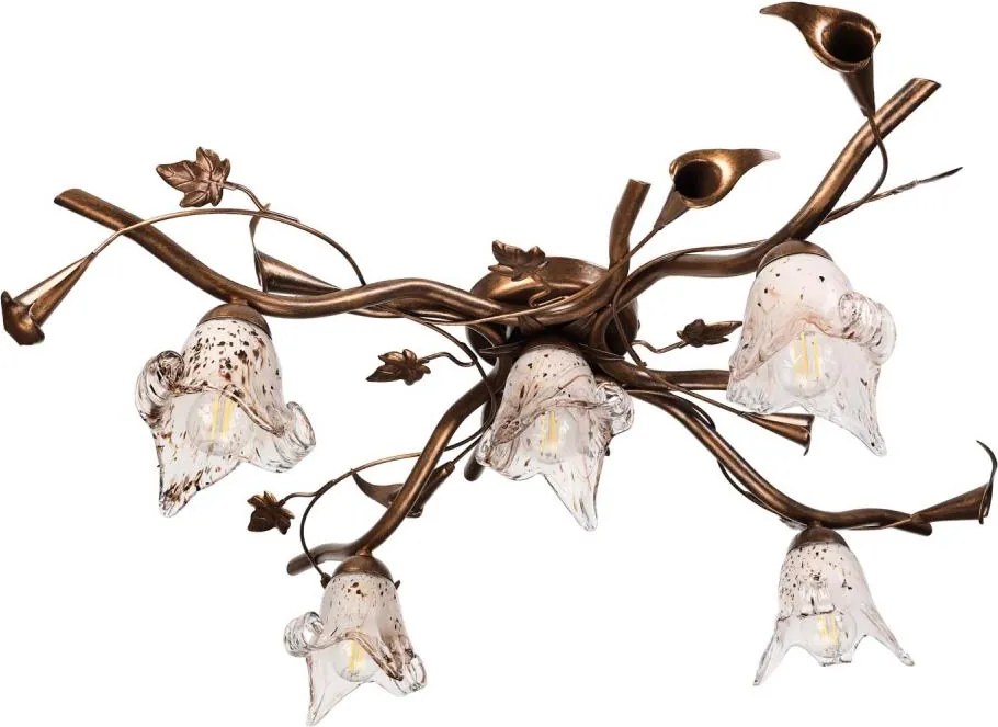 Przysufitowy żyrandol ROZETA 5xE14/40W/230V brązowy