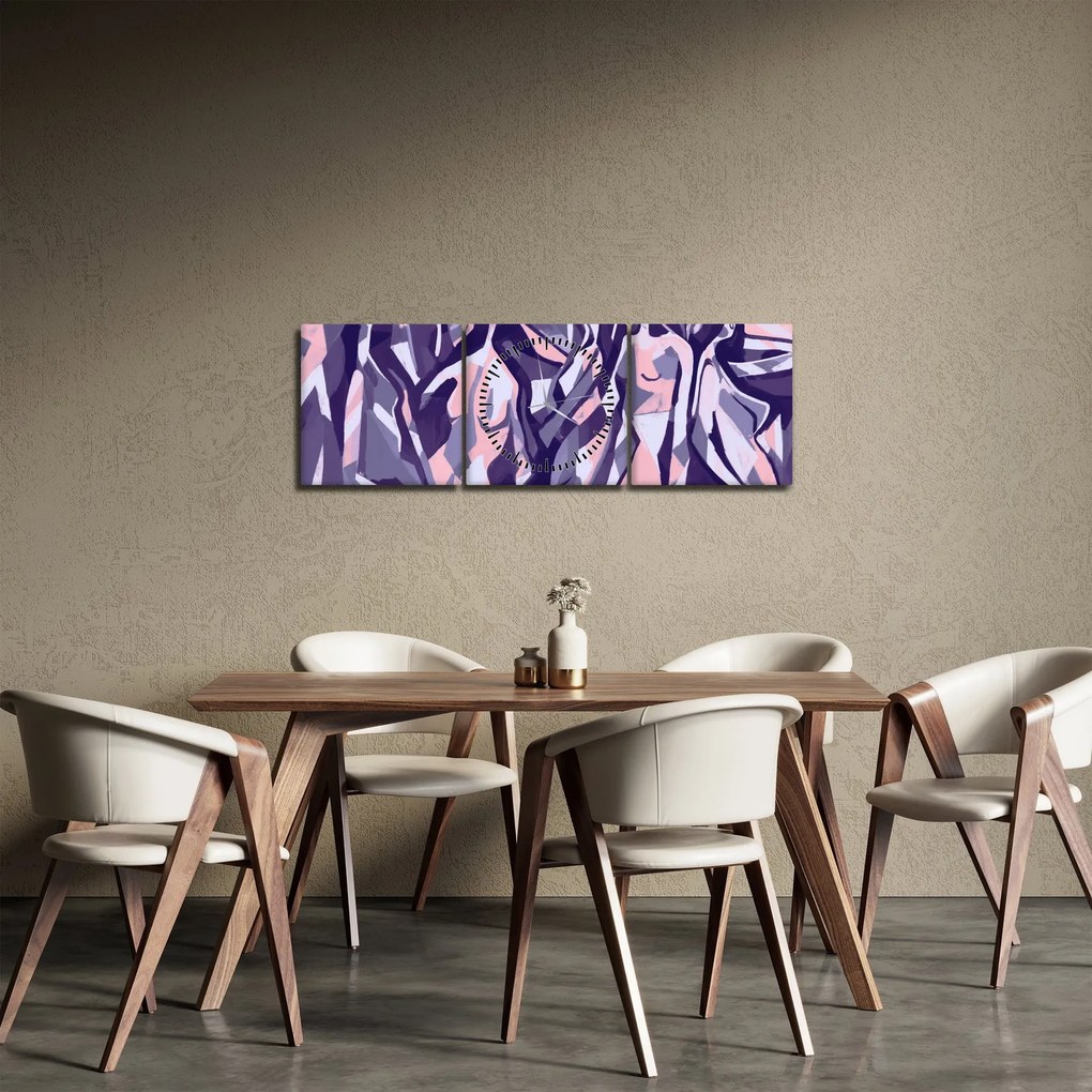 Obraz - Abstrakcyjne kobiety (z zegarem) (90x30 cm)