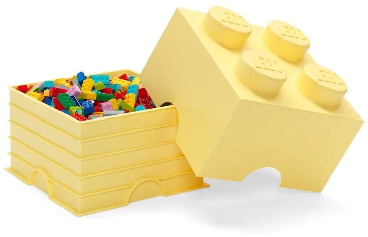 Jasnożółty kwadratowy pojemnik LEGO®