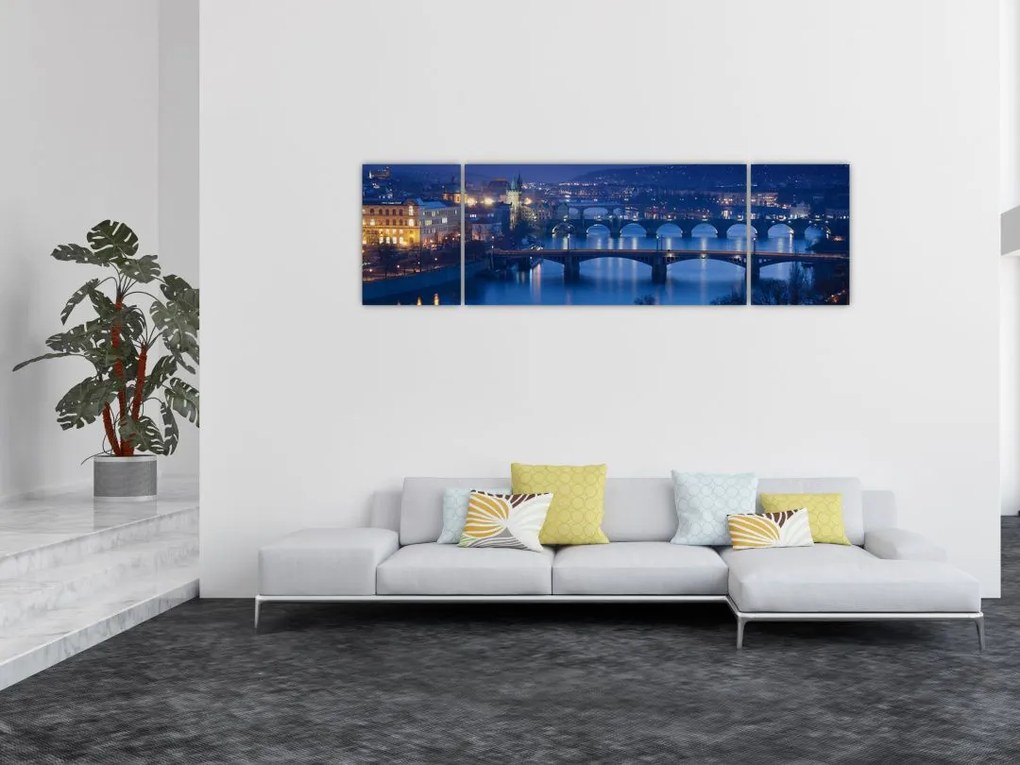 Obraz praskich mostów (170x50 cm)