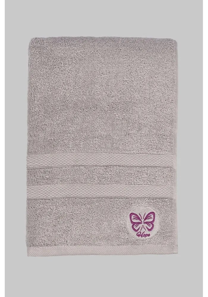 Szary bawełniany ręcznik kąpielowy frotte 70x140 cm Hope – Foutastic