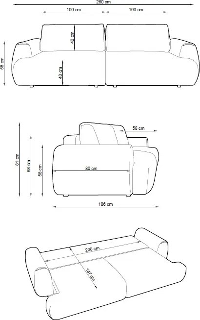Rozkładana kanapa nowoczesna ciepły szary R3-W66