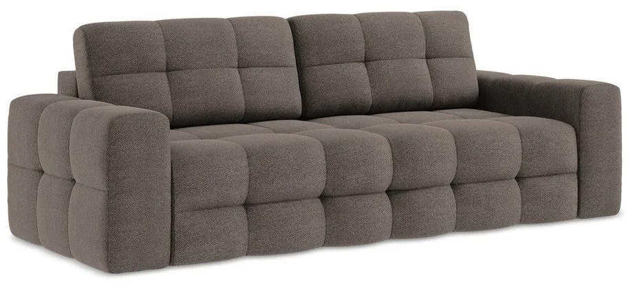 Brązowa rozkładana sofa z materiału bouclé 255 cm Milu – Makamii