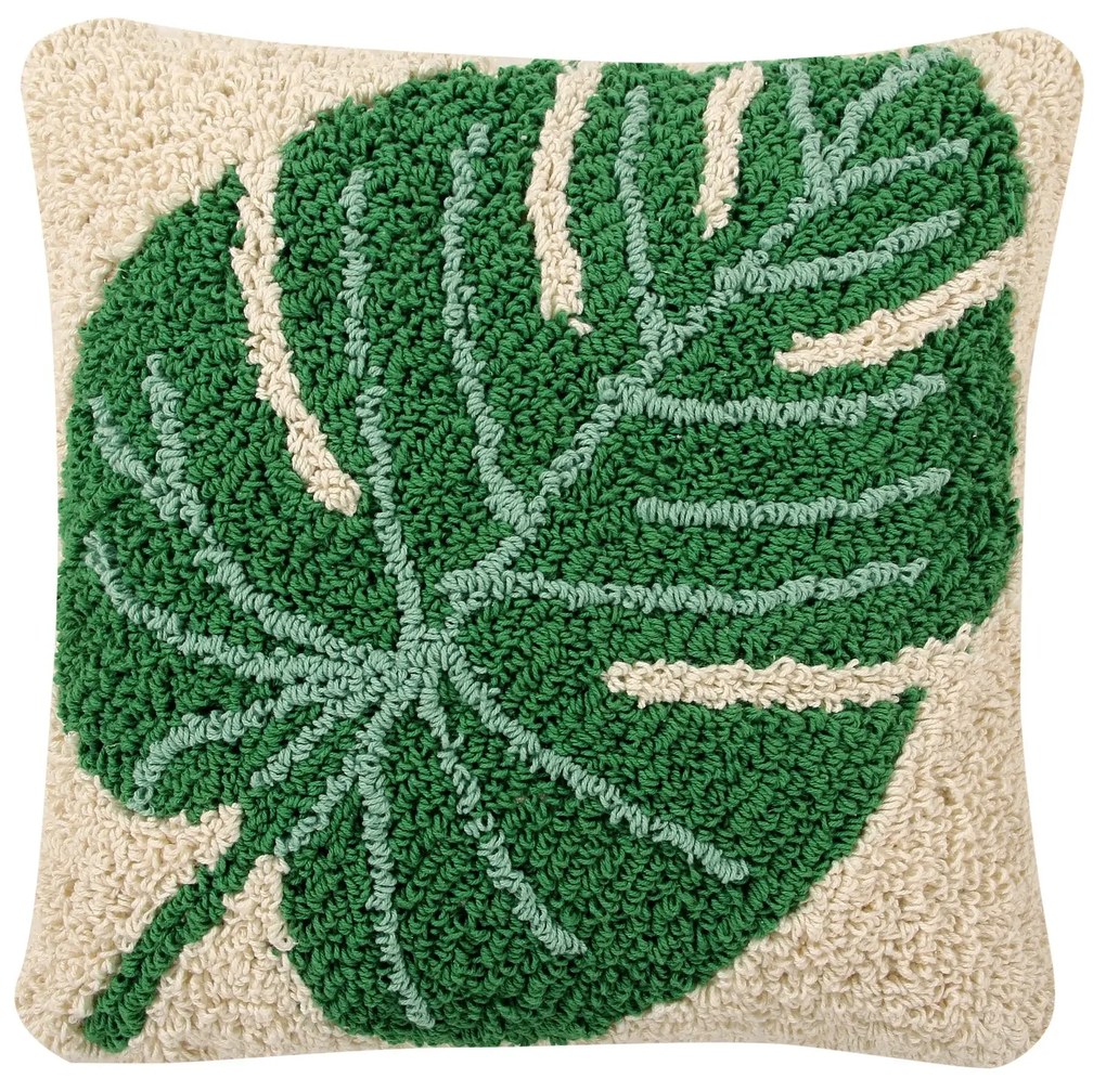 Poduszka dekoracyjna PALMEA 38x38cm kremowa/zielona LORENA CANALS